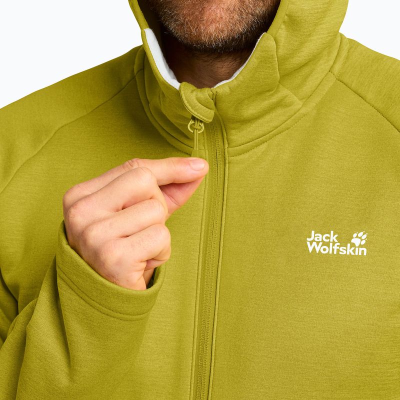 Bluză de trekking pentru bărbați Jack Wolfskin Peak District Hooded Full Zip chartreuse 5