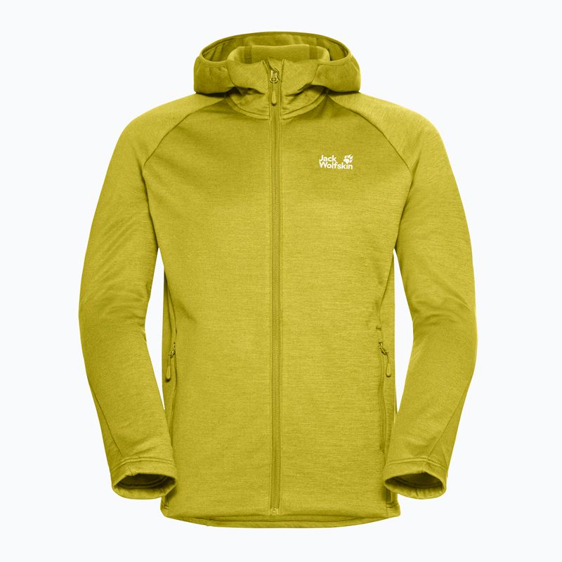 Bluză de trekking pentru bărbați Jack Wolfskin Peak District Hooded Full Zip chartreuse 7