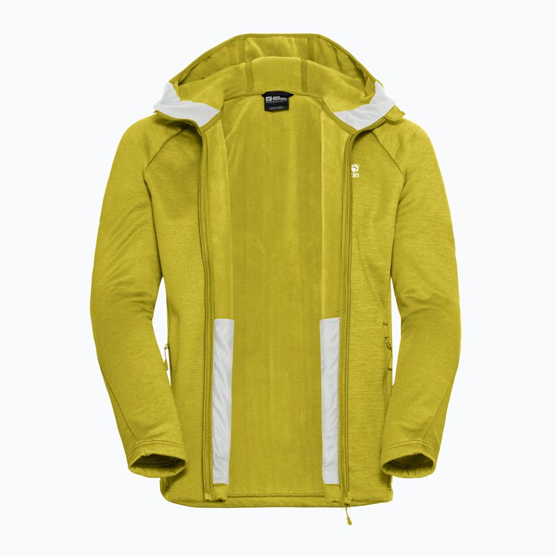 Bluză de trekking pentru bărbați Jack Wolfskin Peak District Hooded Full Zip chartreuse 9