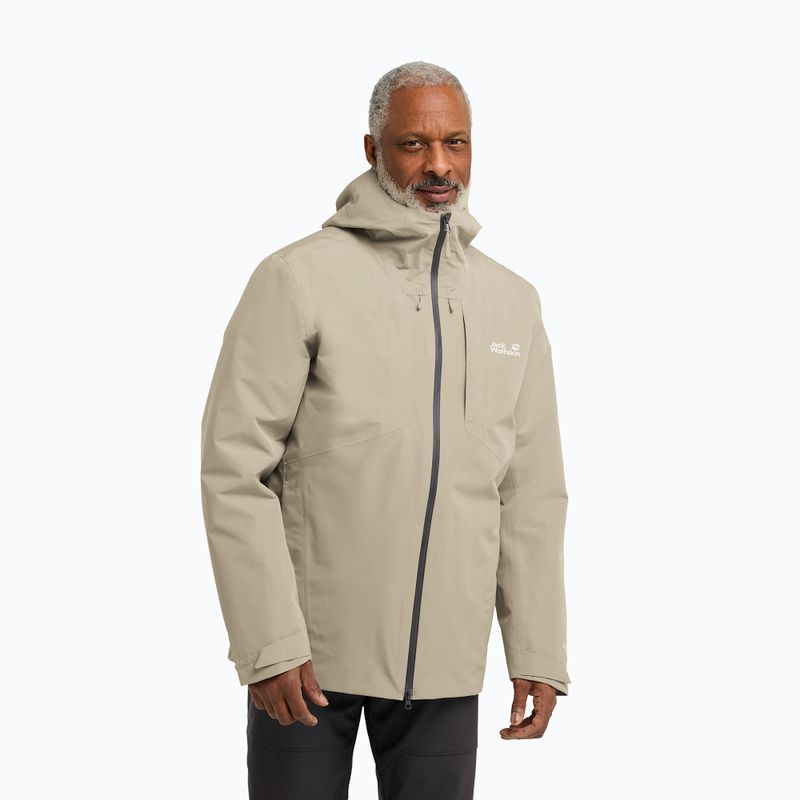 Geacă 3în1 pentru bărbați Jack Wolfskin Icecape 3In1 Down Rds linen