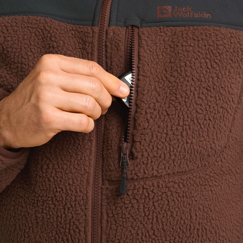 Bluză fleece pentru bărbați Jack Wolfskin Kammweg Pile Fz hot choc 5