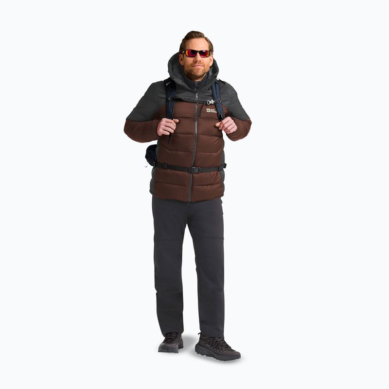 Geacă cu puf pentru bărbați Jack Wolfskin Nebelhorn Down Hoody hot choc 2