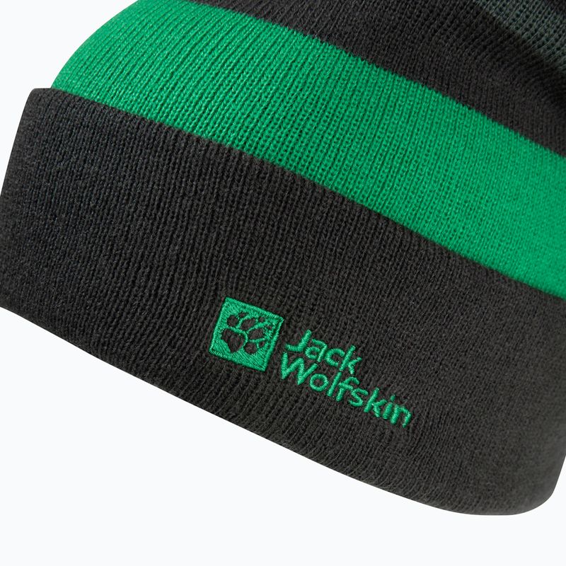 Căciulă de iarnă pentru copii Jack Wolfskin Stripy Knit slate green/mystic 3