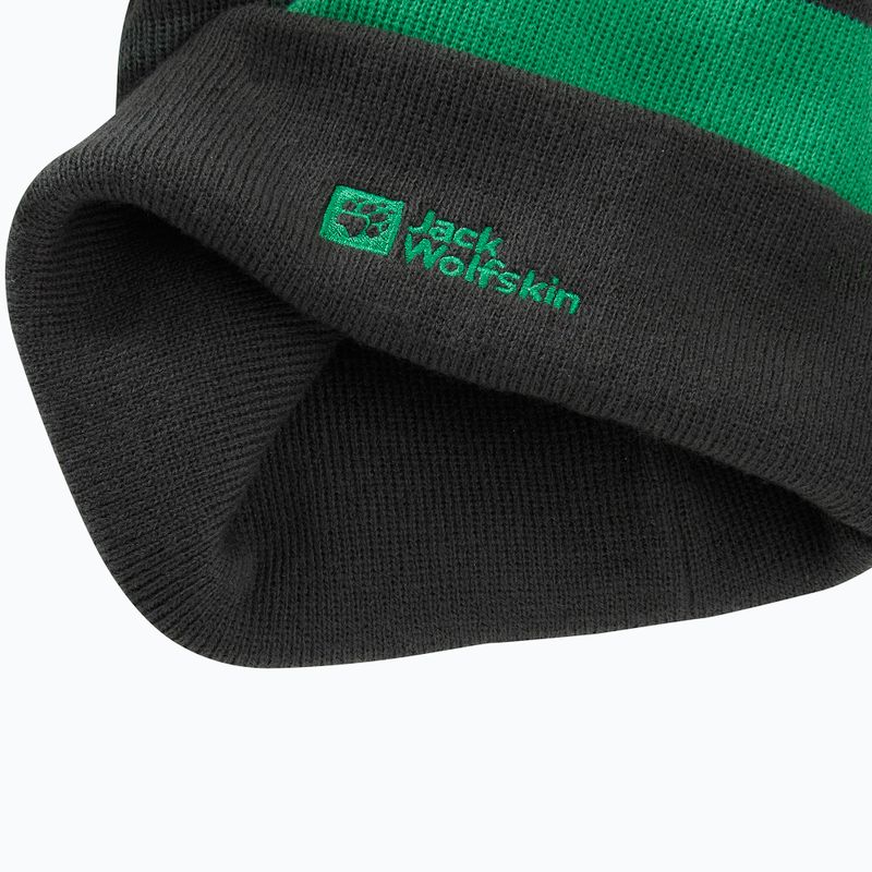 Căciulă de iarnă pentru copii Jack Wolfskin Stripy Knit slate green/mystic 5