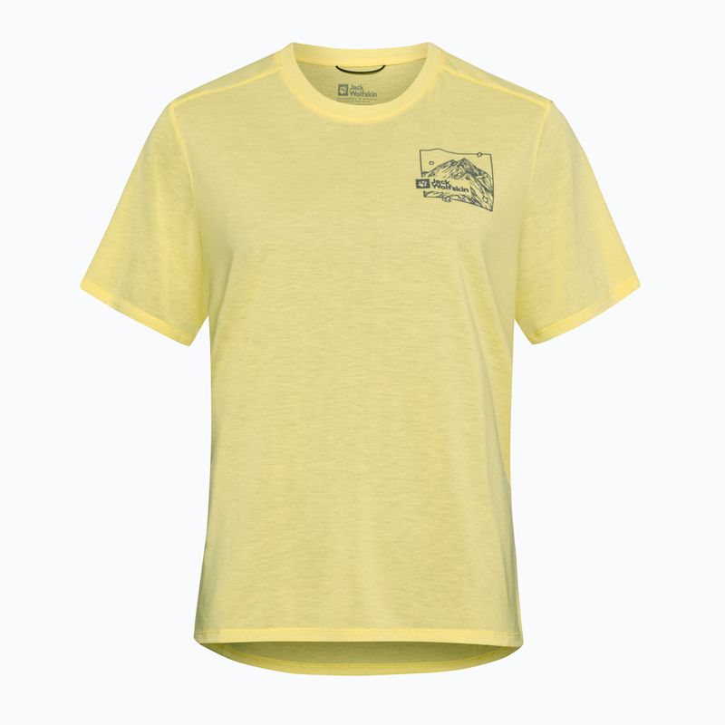 Tricou pentru femei Jack Wolfskin Vonnan Graphic ridge leaf lemon ice 5