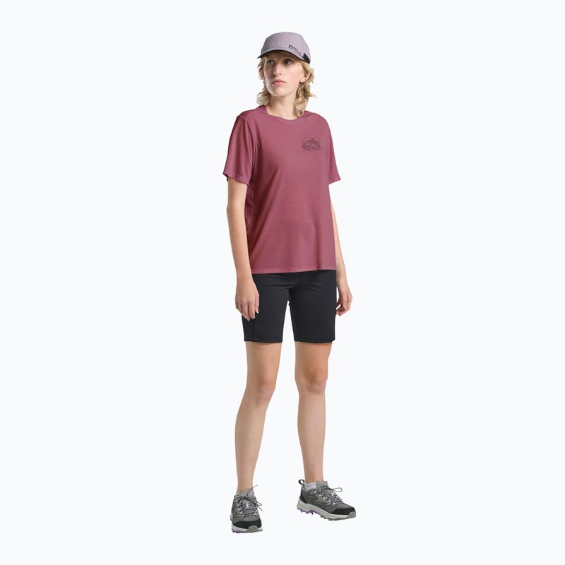 Tricou pentru femei Jack Wolfskin Vonnan Graphic ridge leaf raisin 2