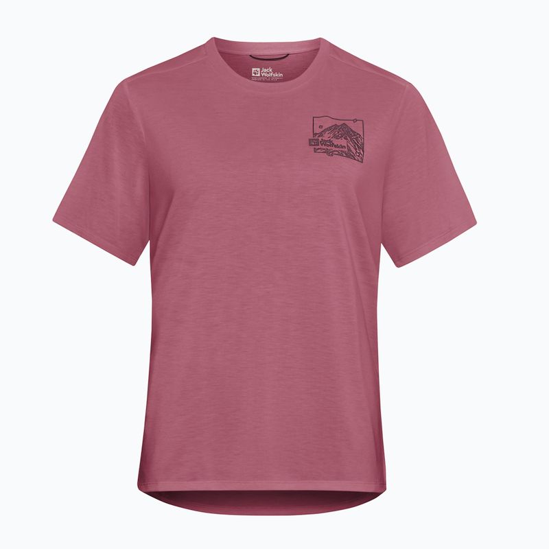 Tricou pentru femei Jack Wolfskin Vonnan Graphic ridge leaf raisin 5