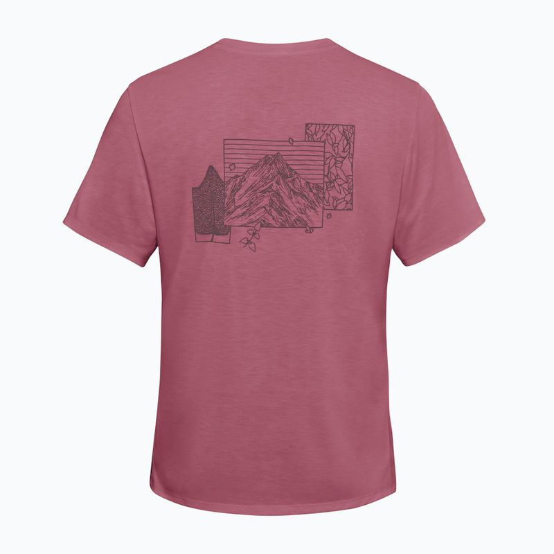 Tricou pentru femei Jack Wolfskin Vonnan Graphic ridge leaf raisin 6