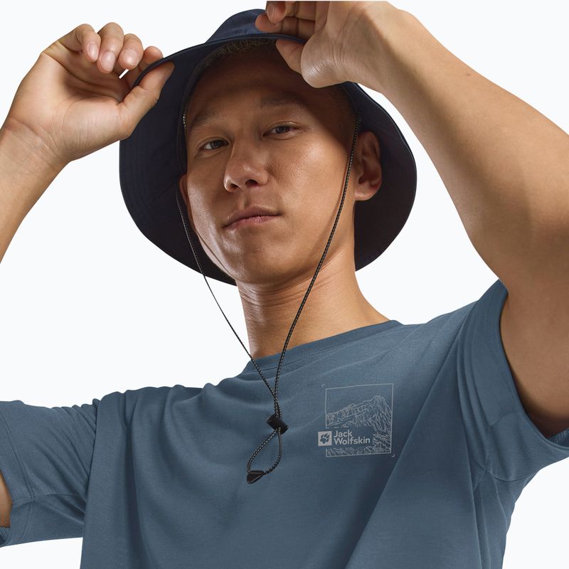 Tricou bărbați Jack Wolfskin Vonnan Graphic peak trail midnight sky 4