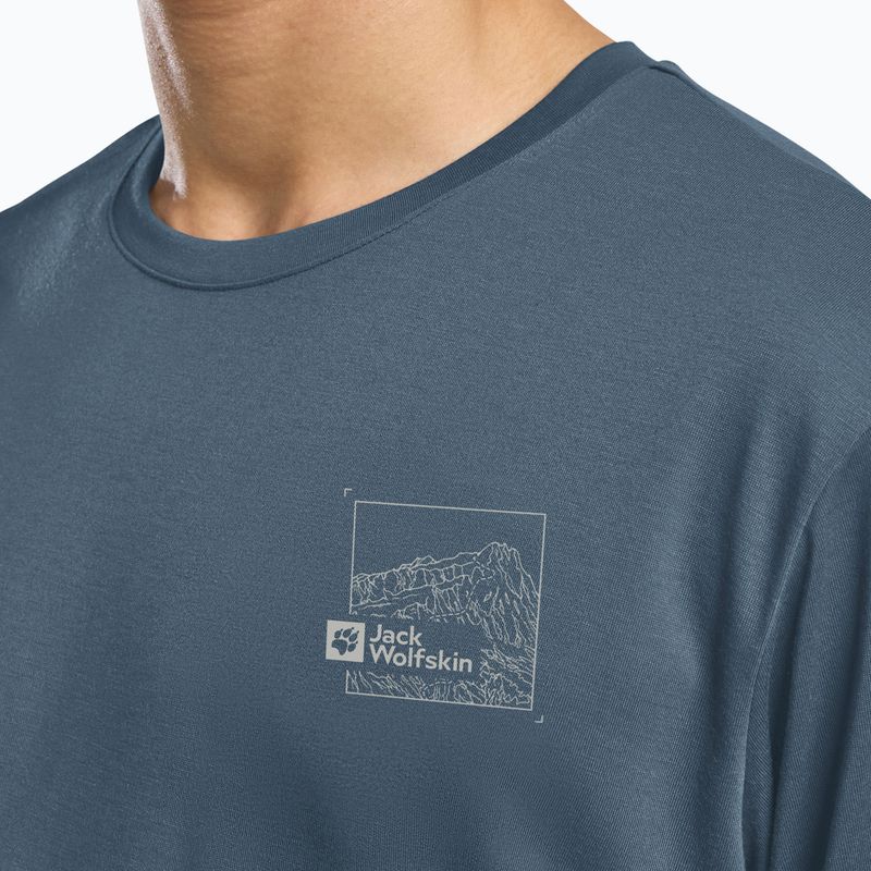 Tricou bărbați Jack Wolfskin Vonnan Graphic peak trail midnight sky 5