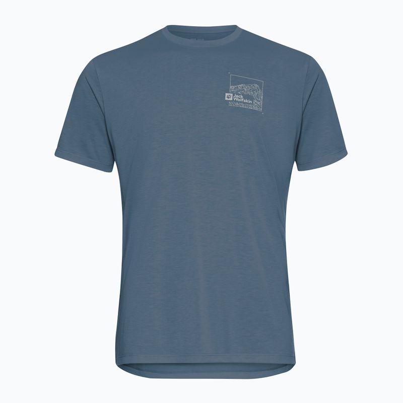 Tricou bărbați Jack Wolfskin Vonnan Graphic peak trail midnight sky 6