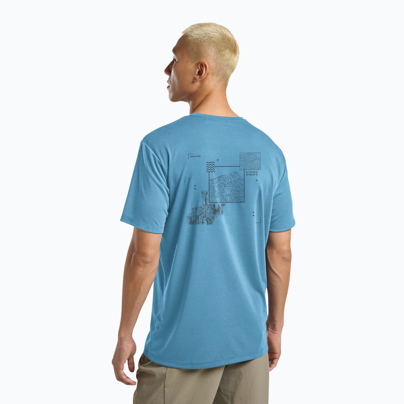 Tricou pentru bărbați Jack Wolfskin Vonnan Graphic peak trail sky blue 3