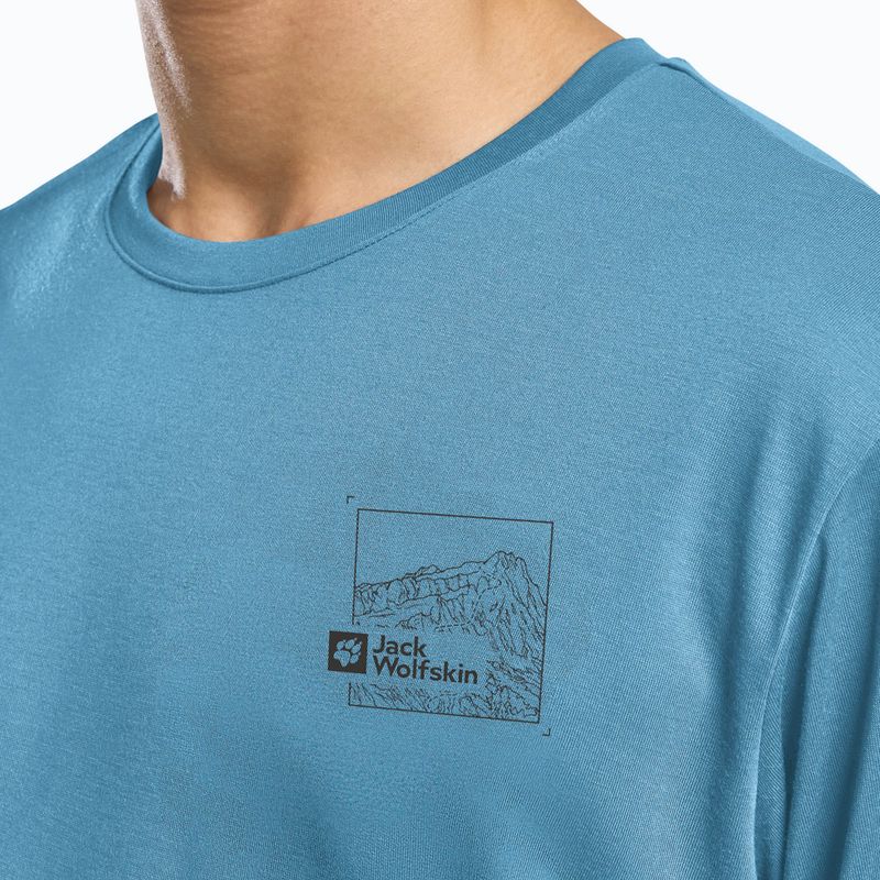 Tricou pentru bărbați Jack Wolfskin Vonnan Graphic peak trail sky blue 5