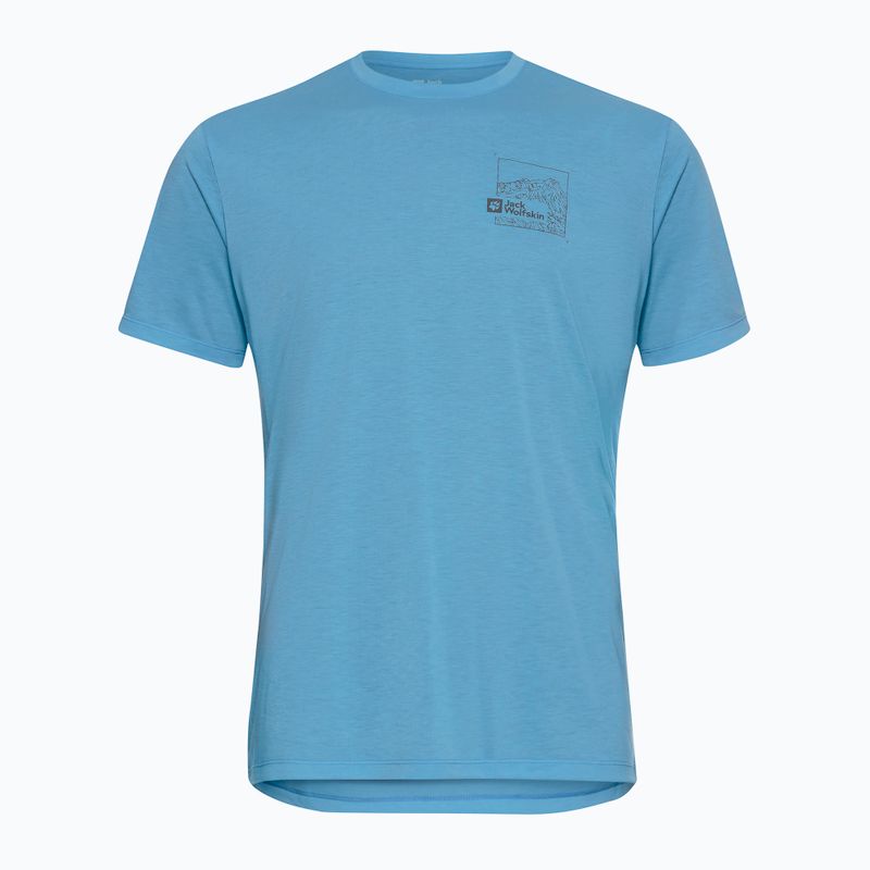 Tricou pentru bărbați Jack Wolfskin Vonnan Graphic peak trail sky blue 6