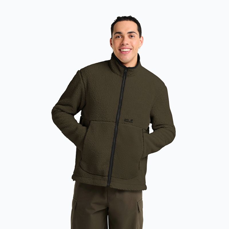 Bluză fleece pentru bărbați Jack Wolfskin Stone Lite obsidian moss