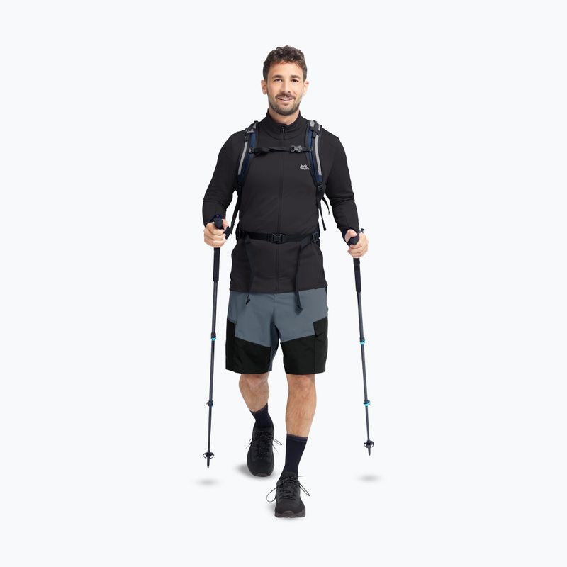 Bluză de trekking pentru bărbați Jack Wolfskin Litestride Full Zip black 2