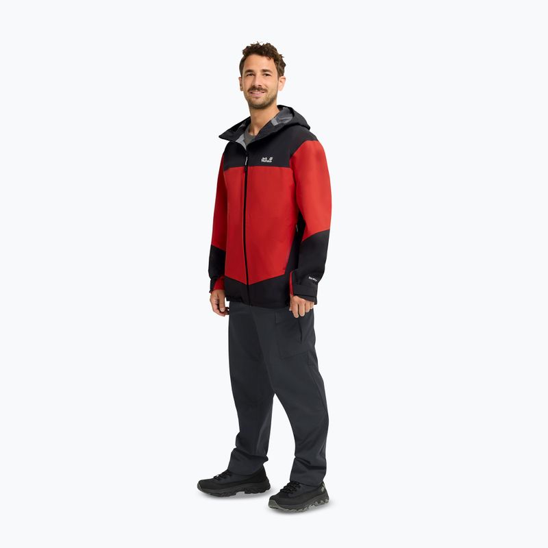 Geacă de ploaie pentru bărbați Jack Wolfskin Rockpaw 3L siren red 2