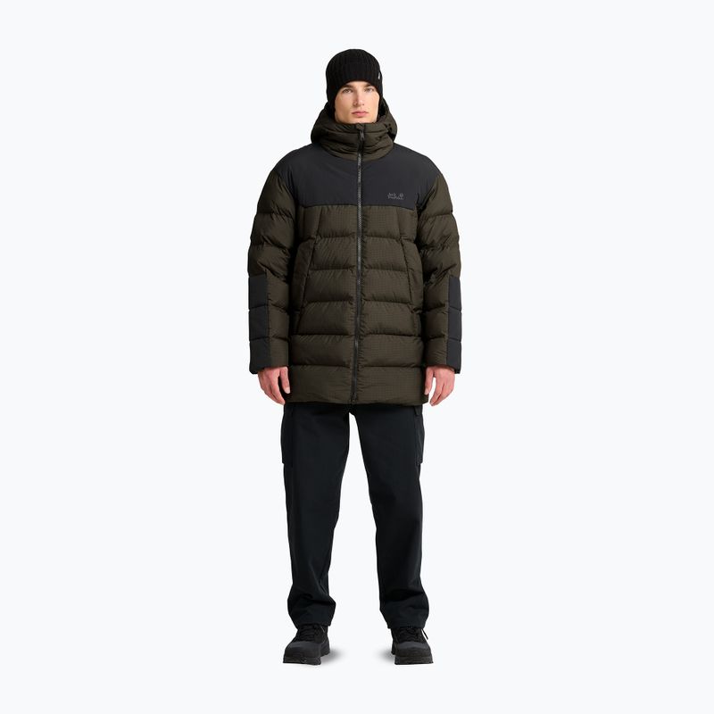 Geacă izolată pentru bărbați Jack Wolfskin Icy Hollow Hooded obsidian moss 2