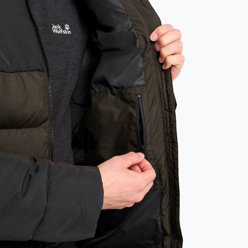 Geacă izolată pentru bărbați Jack Wolfskin Icy Hollow Hooded obsidian moss 5