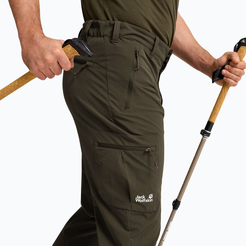 Pantaloni de trekking pentru bărbați Jack Wolfskin Activate Flex obsidian moss 4