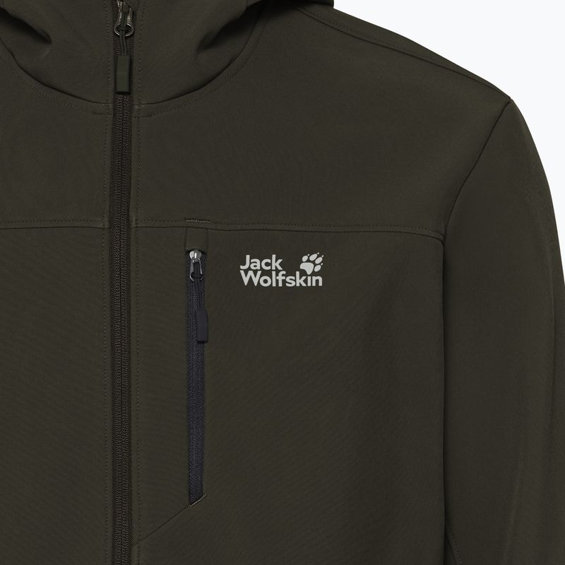 Geacă rezistentă la vânt pentru bărbați Jack Wolfskin Wild Winds Hooded obsidian moss 6