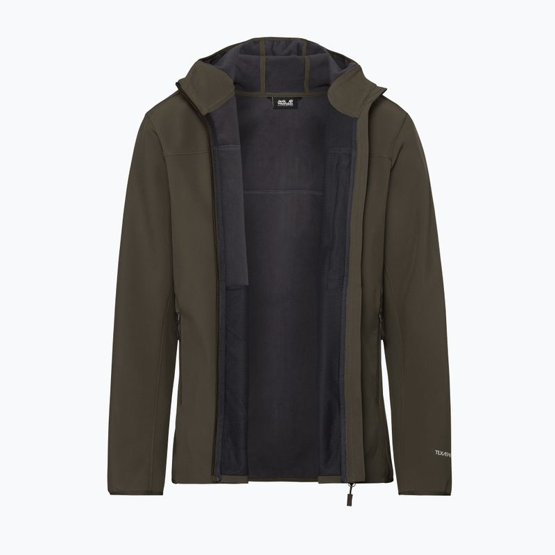 Geacă rezistentă la vânt pentru bărbați Jack Wolfskin Wild Winds Hooded obsidian moss 9
