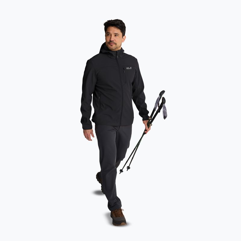 Geacă rezistentă la vânt pentru bărbați Jack Wolfskin Wild Winds Hooded black 3