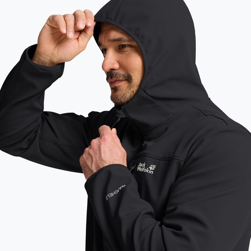 Geacă rezistentă la vânt pentru bărbați Jack Wolfskin Wild Winds Hooded black 4