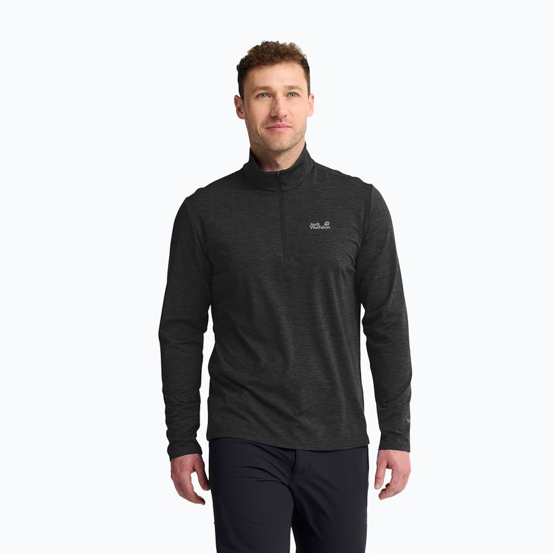 Bluză fleece pentru bărbați Jack Wolfskin Trail Half Zip black