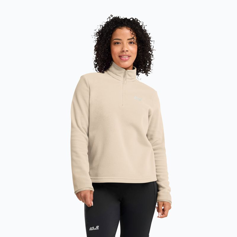 Bluză fleece pentru femei Jack Wolfskin Taunus 100 Half Zip oyster