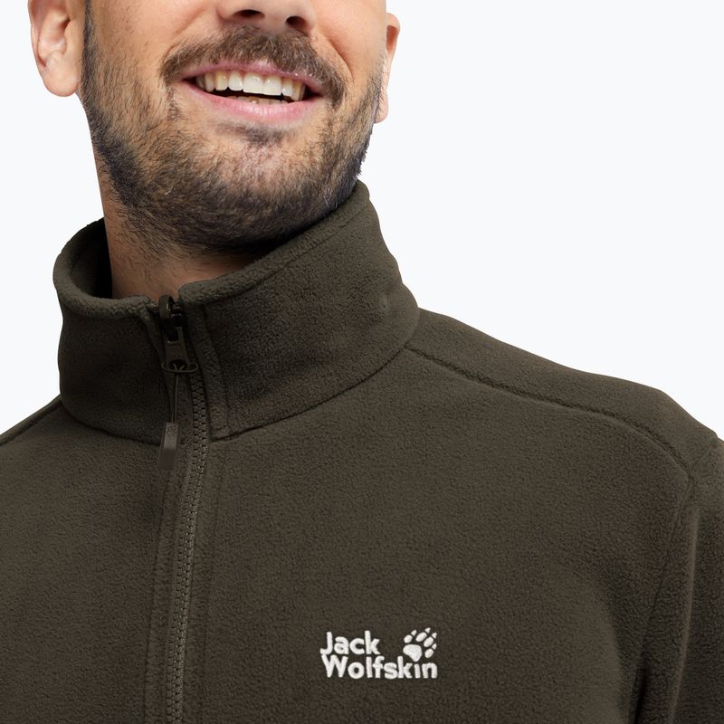 Bluză fleece pentru bărbați Jack Wolfskin Taunus 200 Full Zip obsidian moss 4