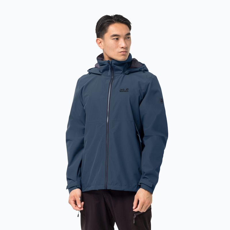 Jack Wolfskin Evandale jachetă de ploaie pentru bărbați albastru marin 1111131_1383_002