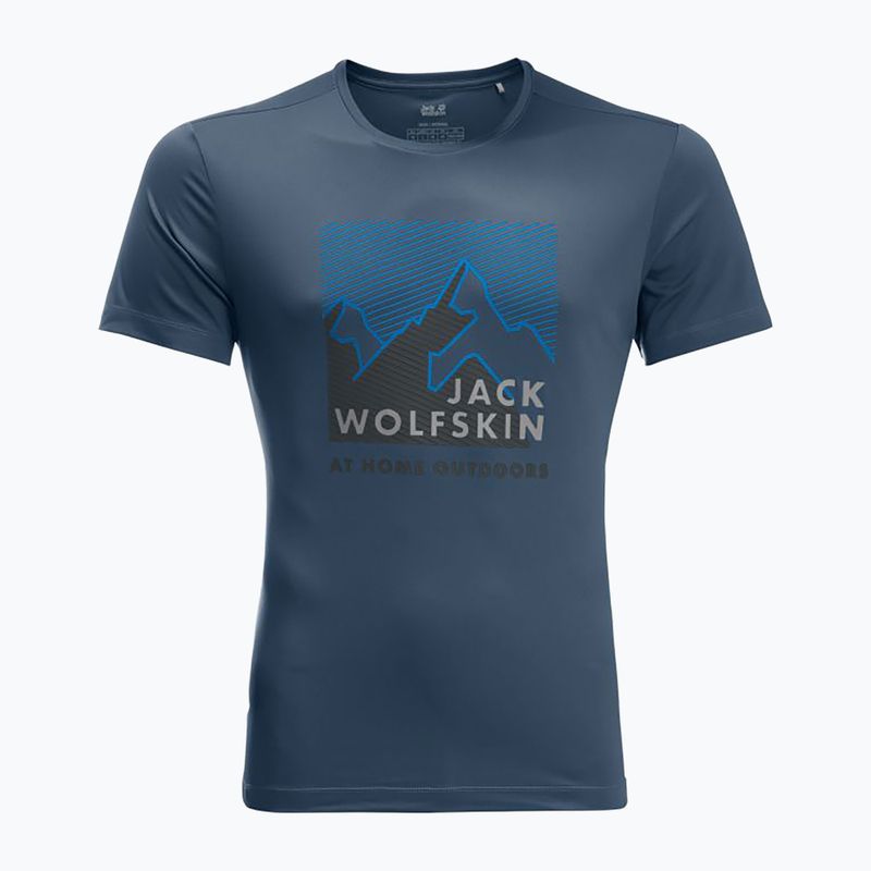 Tricou pentru bărbați Jack Wolfskin Peak Graphic albastru 1807182_1383_002