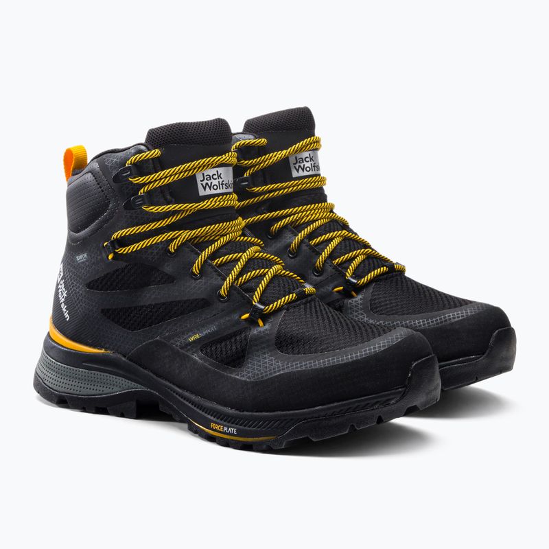 Jack Wolfskin bărbați Jack Wolfskin Force Striker Texapore Mid cizme de trekking black/burly yellow xt 4038823 5