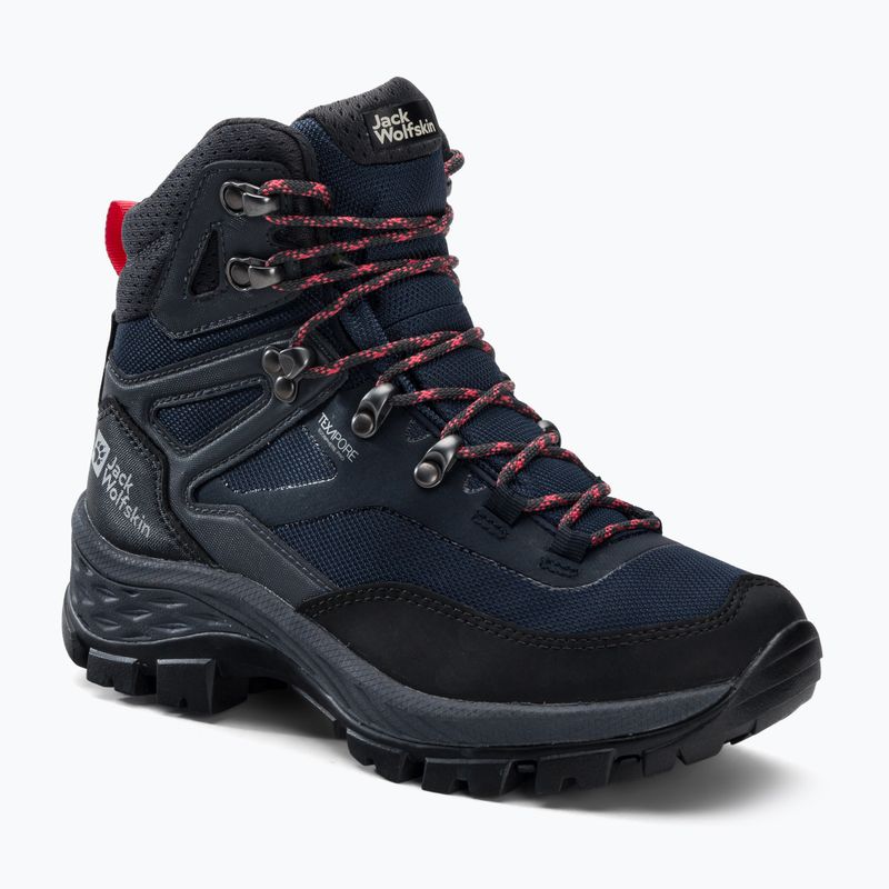 Jack Wolfskin cizme de trekking pentru femei Rebellion Guide Texapore Mid negru-albastru 4053801