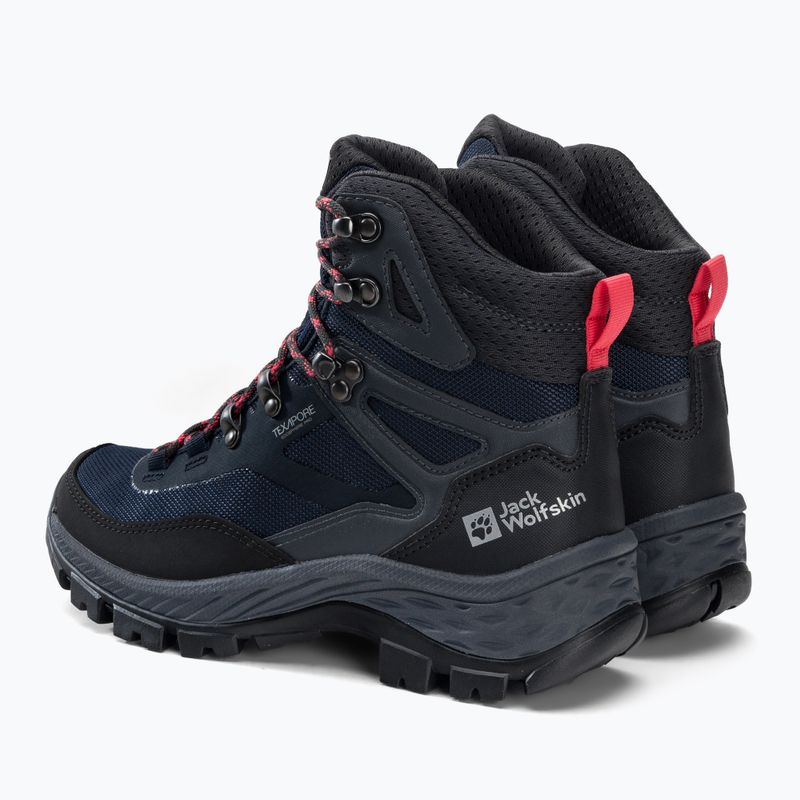 Jack Wolfskin cizme de trekking pentru femei Rebellion Guide Texapore Mid negru-albastru 4053801 3