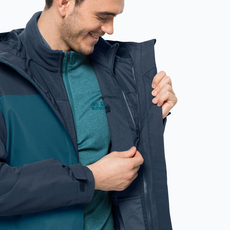 Jack Wolfskin jachetă de ploaie pentru bărbați Taubenberg albastru 1115311_4133_006 8