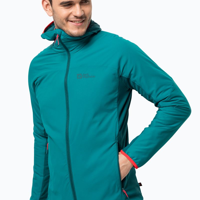 Jack Wolfskin jachetă de schi pentru bărbați Alpspitze Ins Hoody verde 1206781_1124