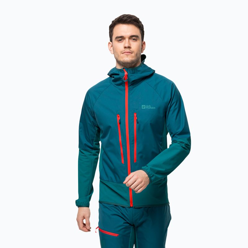 Jack Wolfskin Alpspitze Hoody jachetă de schi pentru bărbați Jack Wolfskin Alpspitze Hoody verde 1307371_4133