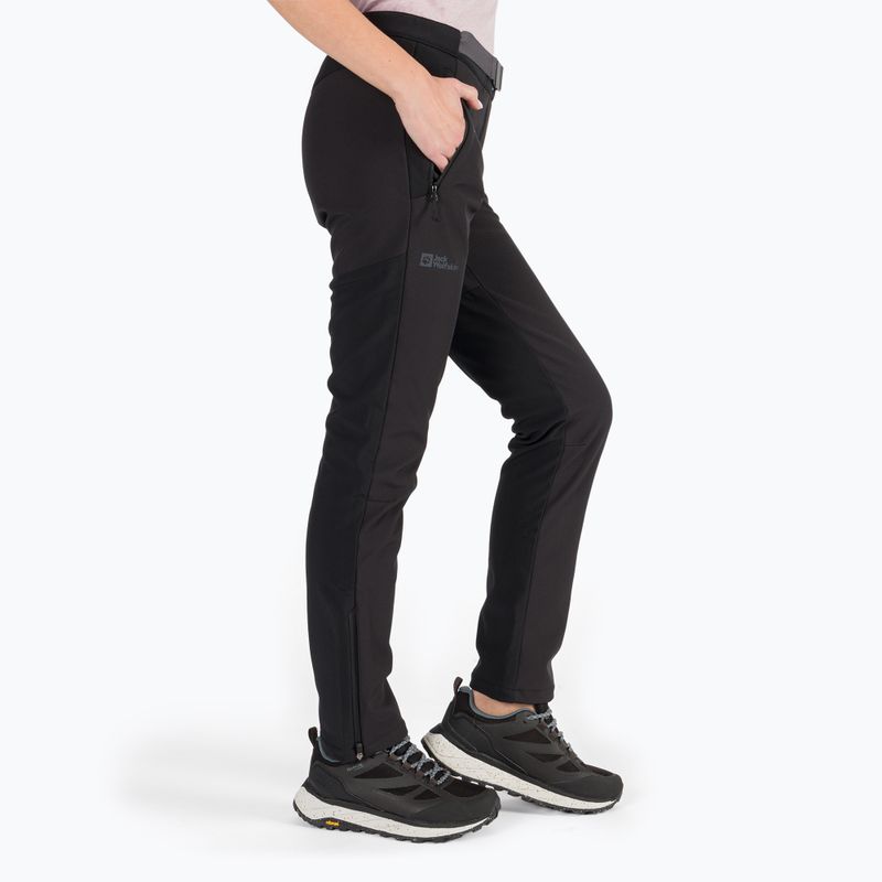 Pantaloni softshell pentru femei Jack Wolfskin Stollberg negri 1507721 3