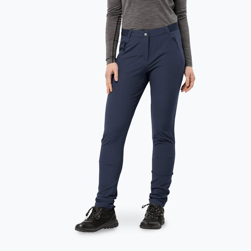 Pantaloni softshell pentru feme Jack Wolfskin Geigelstein Slim night blue