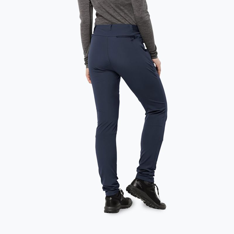 Pantaloni softshell pentru feme Jack Wolfskin Geigelstein Slim night blue 2