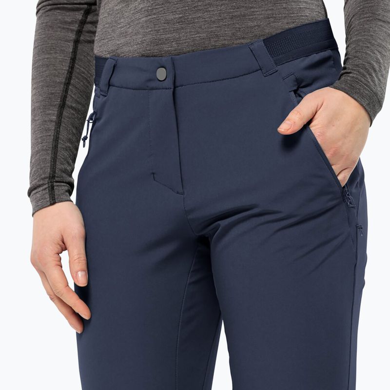 Pantaloni softshell pentru feme Jack Wolfskin Geigelstein Slim night blue 3