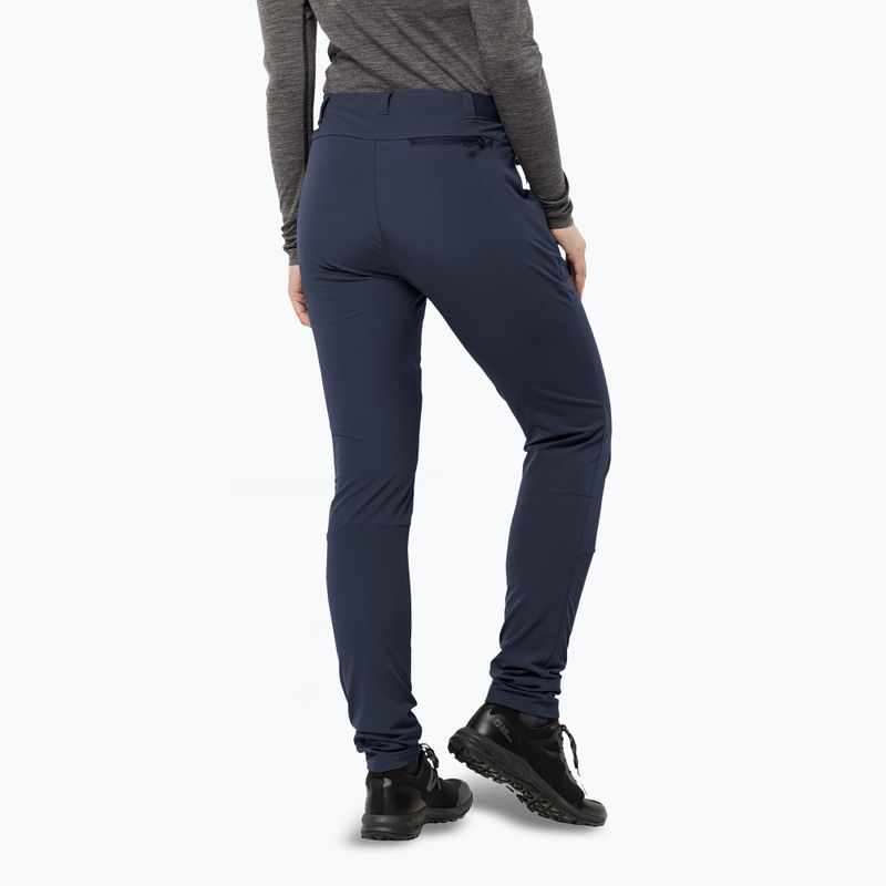 Pantaloni softshell pentru feme Jack Wolfskin Geigelstein Slim night blue 2