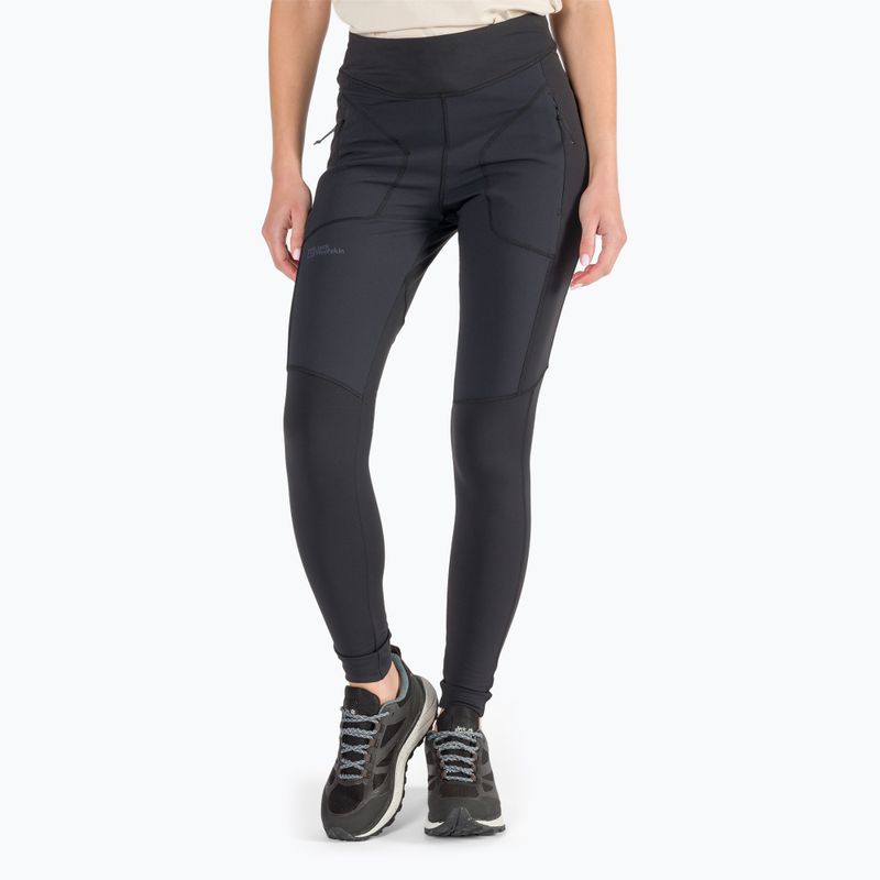 Jack Wolfskin jambiere pentru femei Salmaser Tights negru 1507781_6000_005