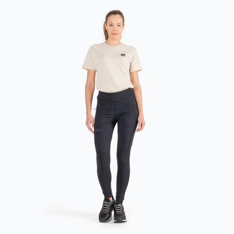 Jack Wolfskin jambiere pentru femei Salmaser Tights negru 1507781_6000_005 2