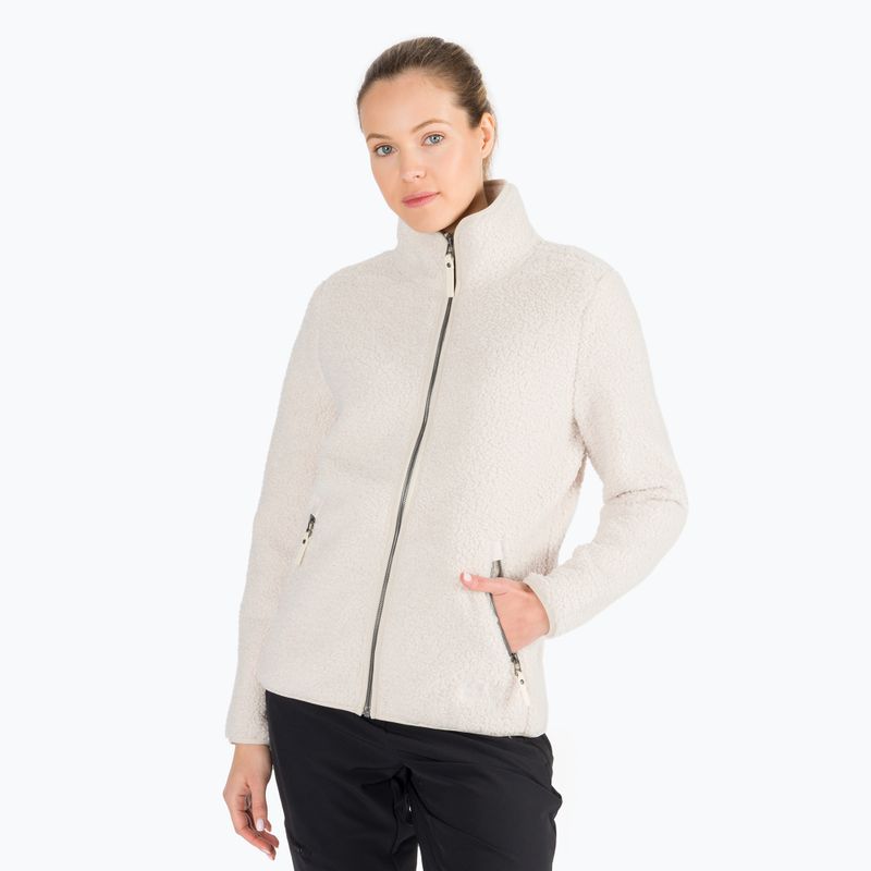 Jack Wolfskin bluză de femei High Cloud fleece sweatshirt alb 1708731