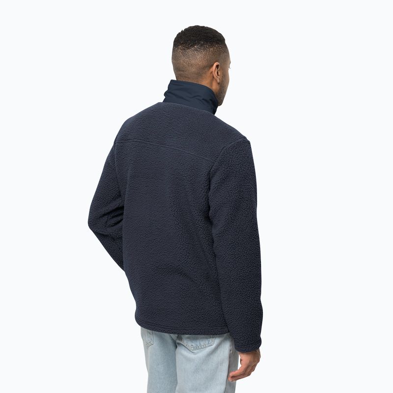 Jack Wolfskin bluză de bărbați Kingsway fleece sweatshirt albastru marin 1709002 2
