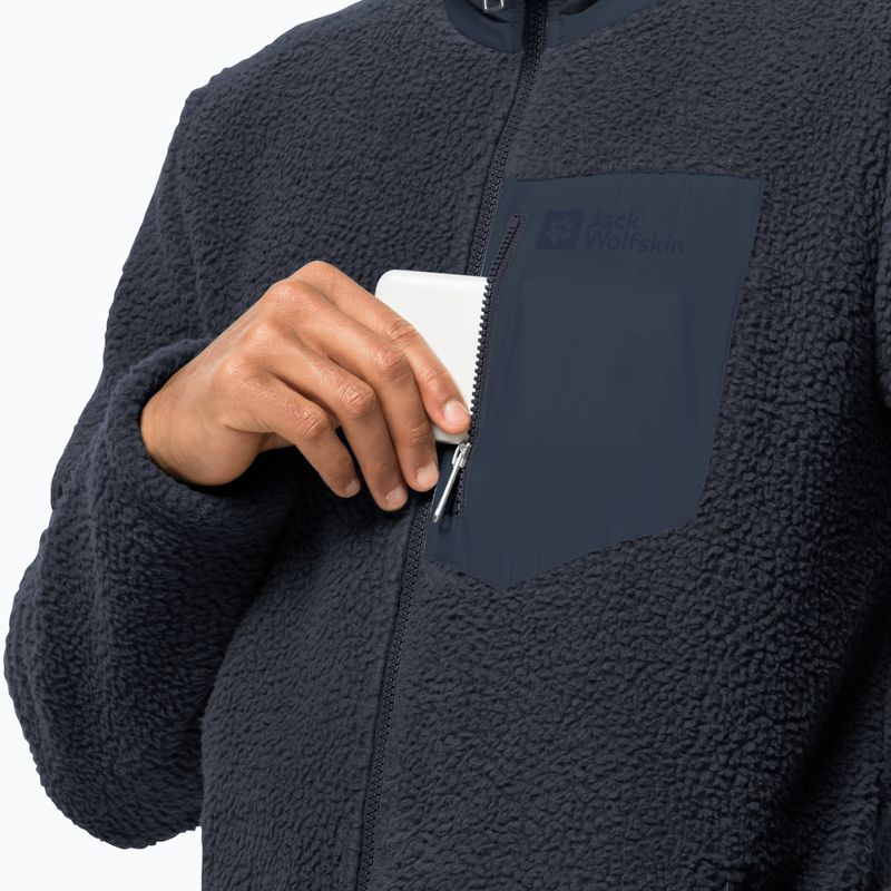 Jack Wolfskin bluză de bărbați Kingsway fleece sweatshirt albastru marin 1709002 4