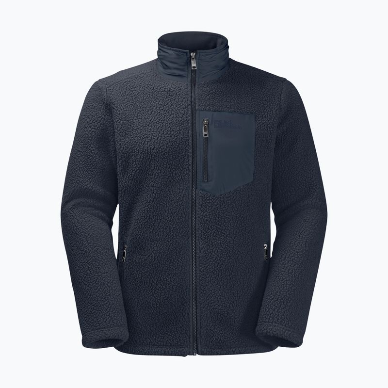Jack Wolfskin bluză de bărbați Kingsway fleece sweatshirt albastru marin 1709002 6
